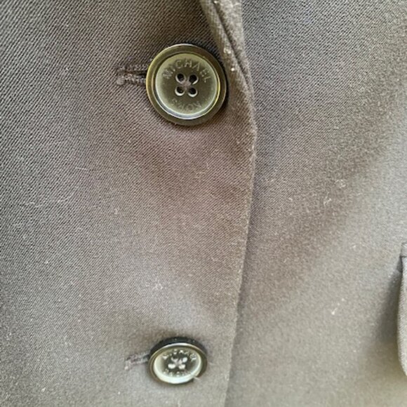 Michael Kors Blazer Size 8 Black Classic Ruched Sleeves - Picture 3 of 11